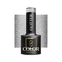 Hibridinis nagų lakas Ocho Nails Color Glitter, G03 sidabrinė, 5 g kaina ir informacija | Nagų lakai, stiprintojai | pigu.lt