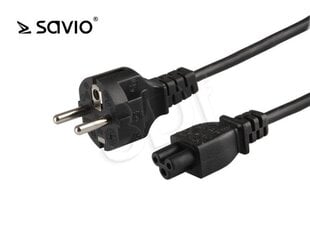 Savio Euro 3-Pin Кабель питания 1.2м Черный цена и информация | Кабели и провода | pigu.lt