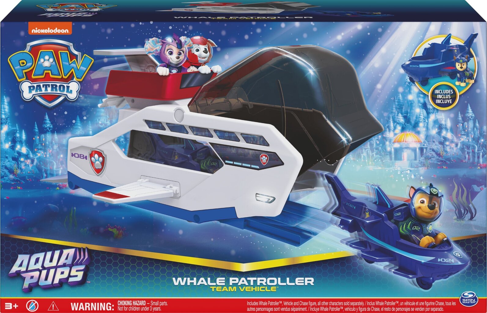 Transporto priemonė Paw Patrol Aqua Pups Whale Patroller kaina ir informacija | Žaislai berniukams | pigu.lt