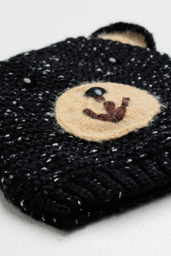 Kepurė vaikams Snowflake meškiukas, juoda kaina ir informacija | Kepurės, pirštinės, šalikai mergaitėms | pigu.lt