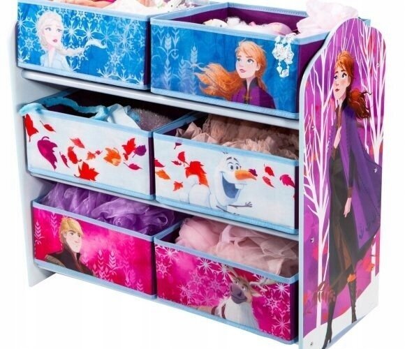 Komoda žaislams Hello Home Frozen 2, 63,5x30x60 cm, įvairių spalvų kaina ir informacija | Vaikiškos komodos | pigu.lt