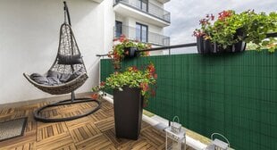 Balkono/terasos apsauga nuo saulės - užuovėja Plast PVC 1x5 m, žalias цена и информация | Зонты, маркизы, стойки | pigu.lt