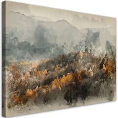 Печать холста, Осенний лес в тумане 39,99 цена и информация | Репродукции, картины | pigu.lt