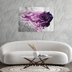 Reprodukcija Purpurinė rožė fone su plytomis kaina ir informacija | Reprodukcijos, paveikslai | pigu.lt