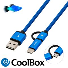 CoolBox USB C/MicroUSB, Серый цена и информация | Кабели и провода | pigu.lt