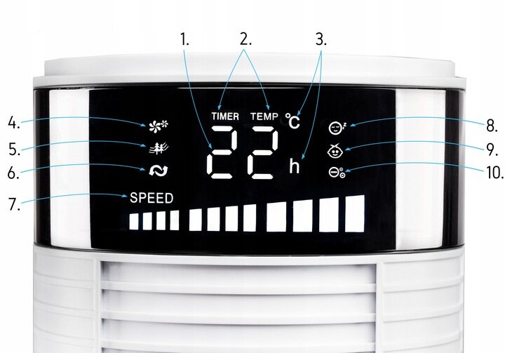 Bokštinis ventiliatorius Yoer Spiro, 45W kaina ir informacija | Ventiliatoriai | pigu.lt