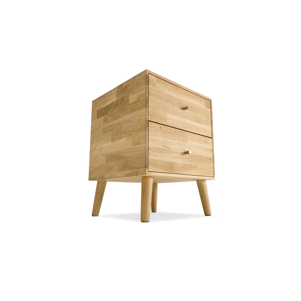 Ąžuolinis staliukas Cube No. 2, Natural Lacquer kaina ir informacija | Spintelės prie lovos | pigu.lt