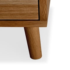Ąžuolinis staliukas Tabb No. 1, rudas kaina ir informacija | Spintelės prie lovos | pigu.lt