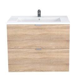 Ванная шкафчик с раковиной Aatrium Malaga, коричневый/белый цена и информация | Шкафчики для ванной | pigu.lt