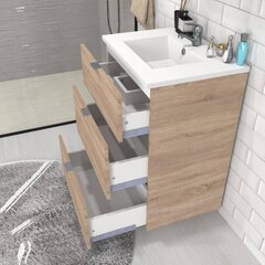 Ванная шкафчик Aatrium Marbella, 60x46x91 см, коричневый/белый цена и информация | Шкафчики для ванной | pigu.lt
