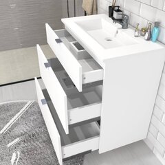 Ванная шкафчик Aatrium Marbella, 80x91x46 см, белая цена и информация | Шкафчики для ванной | pigu.lt