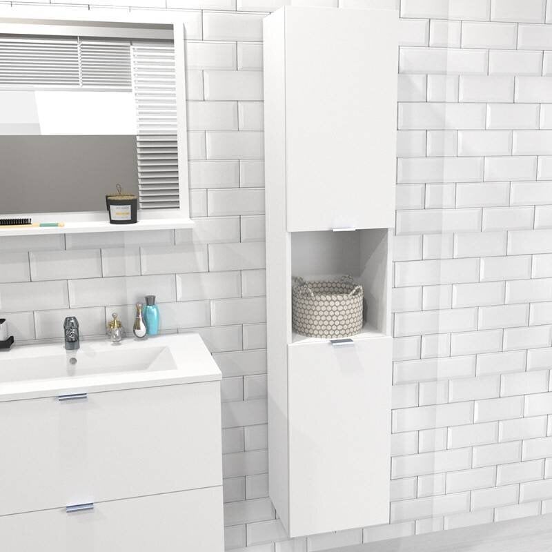 Vonios spintelė Aatrium, 35x30x165 cm, balta kaina ir informacija | Vonios spintelės | pigu.lt