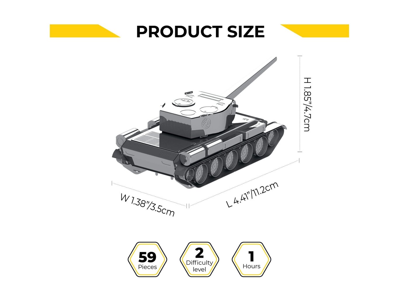 Konstruktorius Metal Time T-44 1/72 MT072 kaina ir informacija | Konstruktoriai ir kaladėlės | pigu.lt