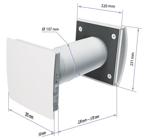 Sieninis mini rekuperatorius Vents TwinFresh Comfo RA1-25-14 kaina ir informacija | Kondicionieriai, šilumos siurbliai, rekuperatoriai | pigu.lt