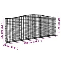 Išlenkti gabiono krepšiai, 400x30x140/160cm, 5 vnt kaina ir informacija | Tvoros ir jų priedai | pigu.lt