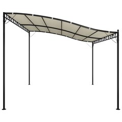 vidaXL Stoginė, kreminės spalvos, 4x3m, audinys ir plienas, 180g/m² цена и информация | Беседки, навесы, тенты | pigu.lt