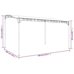 vidaXL Stoginė, kreminės spalvos, 4x3m, audinys ir plienas, 180g/m² цена и информация | Беседки, навесы, тенты | pigu.lt