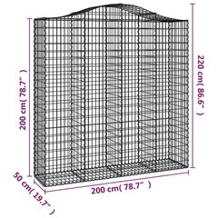 Išlenkti gabiono krepšiai, 200x50x200/220cm, 3 vnt цена и информация | Заборы и принадлежности к ним | pigu.lt