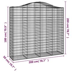 Išlenkti gabiono krepšiai 200x50x180/200cm, 3 vnt цена и информация | Заборы и принадлежности к ним | pigu.lt