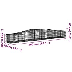 Išlenkti gabiono krepšiai 400x50x40/60cm,2 vnt цена и информация | Заборы и принадлежности к ним | pigu.lt