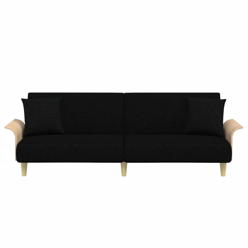 Sofa-lova su porankiais vidaXL, juoda kaina ir informacija | Sofos | pigu.lt
