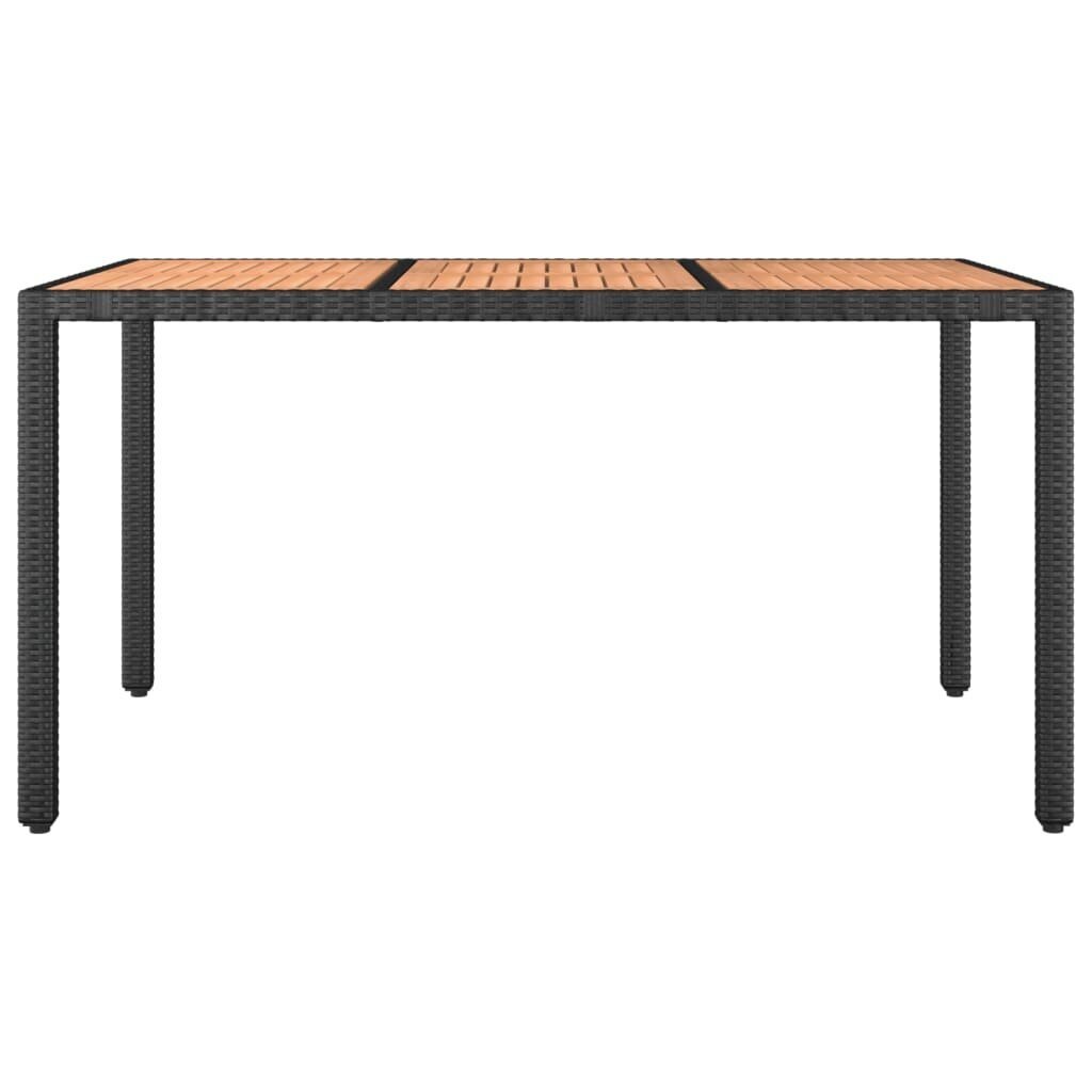 Stalas su mediniu stalviršiu vidaXL, juodas цена и информация | Lauko stalai, staliukai | pigu.lt