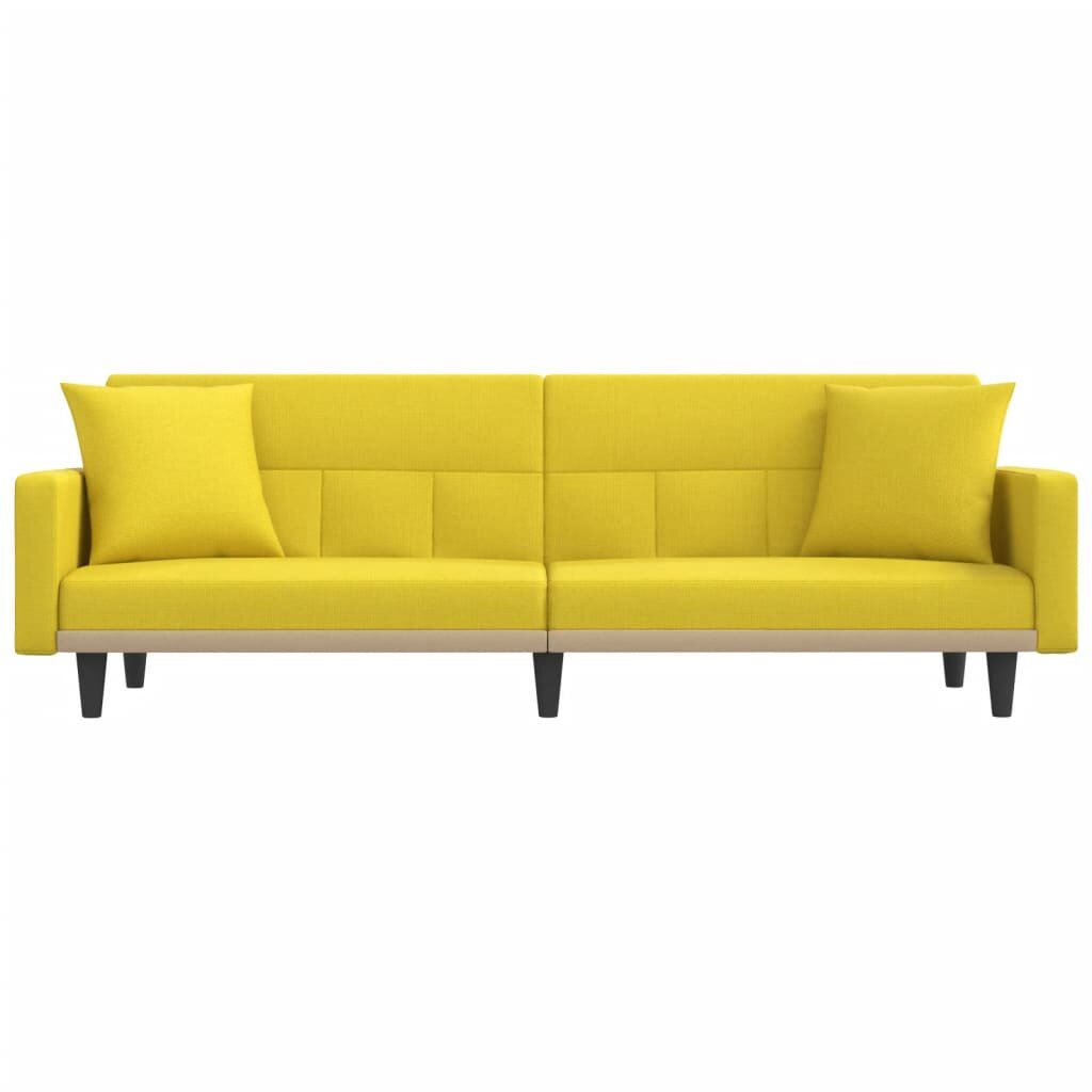 Sofa-lova su pagalvėlėmis vidaXL, geltona цена и информация | Sofos | pigu.lt