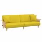 Sofa-lova su porankiais vidaXL, geltona kaina ir informacija | Sofos | pigu.lt