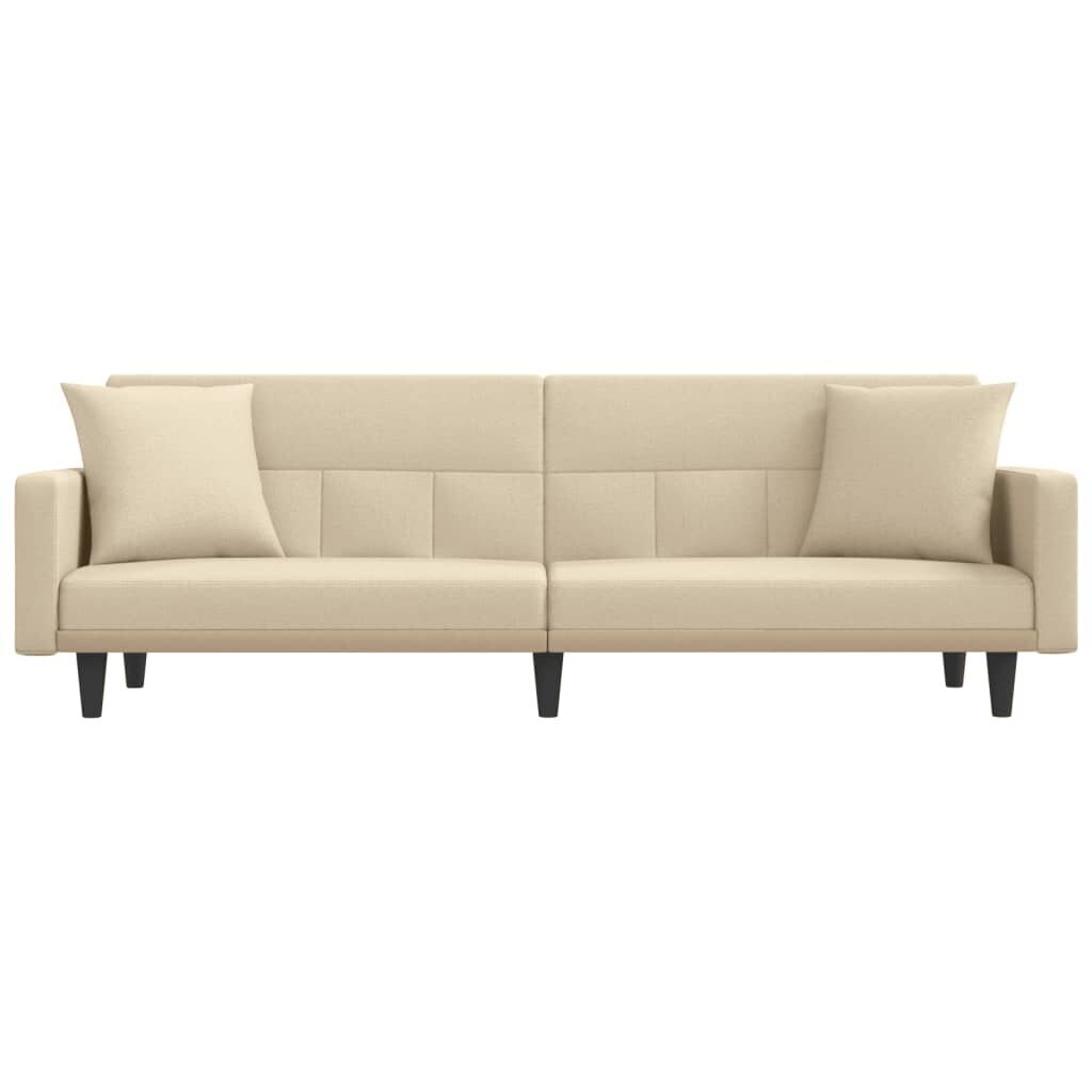 Sofa-lova su pagalvėlėmis vidaXL, smėlio spalvos kaina ir informacija | Sofos | pigu.lt