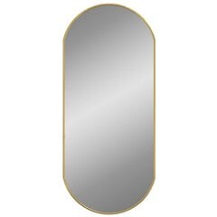 Sieninis veidrodis vidaXL, auksinės spalvos цена и информация | Зеркала | pigu.lt