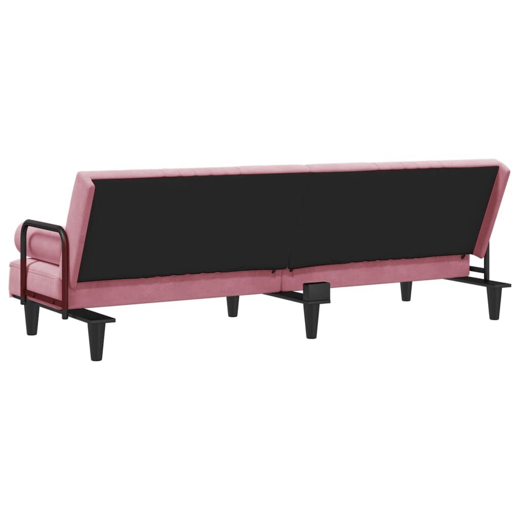 Sofa-lova su porankiais vidaXL, rožinė kaina ir informacija | Sofos | pigu.lt