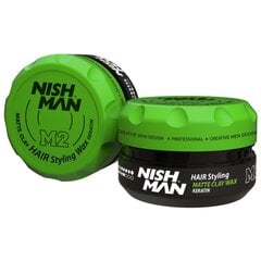 Plaukų matinis formavimo vaškas Nishman M2 Matte Clay Hair Styling Wax vyrams, 100 ml kaina ir informacija | Plaukų formavimo priemonės | pigu.lt