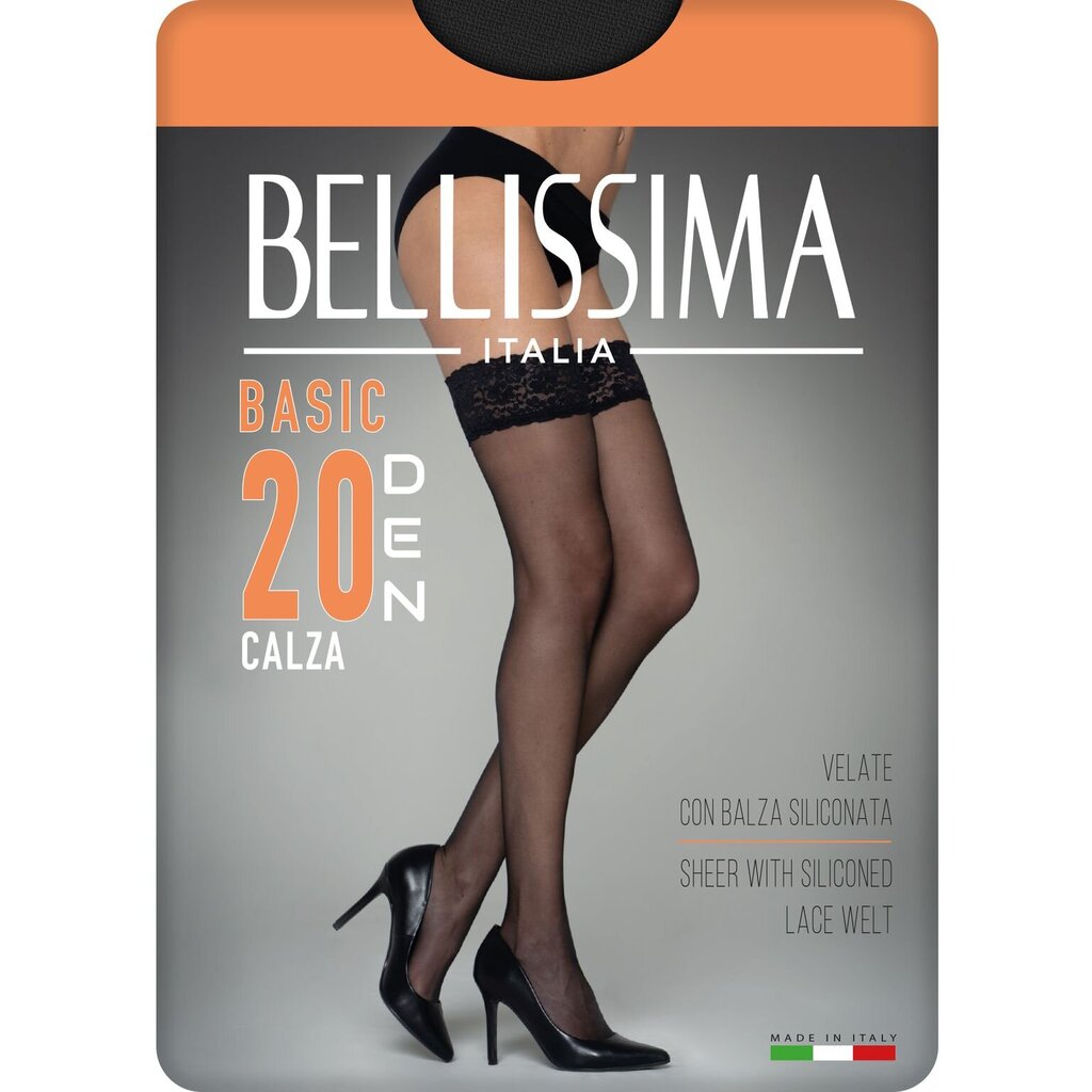 Klijuojamos kojinės moterims Bellissima Basic juodos, 20DEN kaina ir informacija | Pėdkelnės | pigu.lt