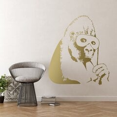 Виниловая золотая наклейка на стену Banksy горилла в маске Декор интерьера - 53 х 60 см цена и информация | Интерьерные наклейки | pigu.lt
