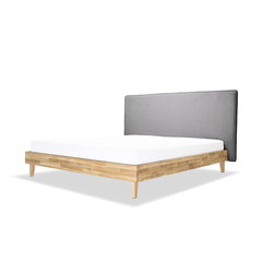 Кровать с обивкой с ящиком для хранения Slim, 160x200, серый цена и информация | Кровати | pigu.lt