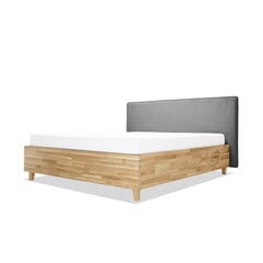 Дубовая кровать Slim, 140x200, серый цена и информация | Кровати | pigu.lt