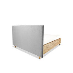 Дубовая кровать с ящиком для хранения Slim, 140x200, светло-серый цена и информация | Кровати | pigu.lt