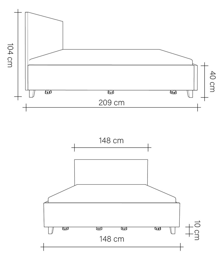 Lova Ol.WOOD, 140x200 cm, ruda kaina ir informacija | Lovos | pigu.lt