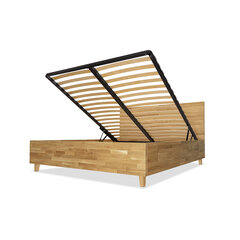 Дубовая кровать с ящиком для хранения Ol.WOOD, 140x200, Natural Oil-wax цена и информация | Кровати | pigu.lt
