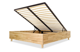 Дубовая кровать с ящиком для хранения Flat, 140x200, Rustic цена и информация | Кровати | pigu.lt