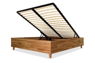 Дубовая кровать с ящиком для хранения Flat, 160x200, Rustic цена и информация | Кровати | pigu.lt