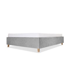 Кровать с обивкой Flat, 160x200, светло-серый цена и информация | Кровати | pigu.lt