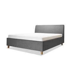 Дубовая кровать с ящиком для хранения Con, 160x200, серый цена и информация | Кровати | pigu.lt