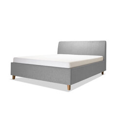 Дубовая кровать с ящиком для хранения Con, 140x200, светло-серый цена и информация | Кровати | pigu.lt