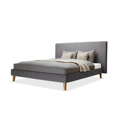 Кровать с обивкой Slim, 140x200, серый цена и информация | Кровати | pigu.lt