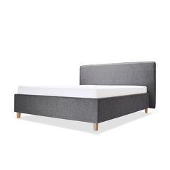 Кровать с обивкой с ящиком для хранения Slim, 180x200, серый цена и информация | Кровати | pigu.lt