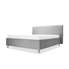 Кровать с обивкой с ящиком для хранения Slim, 160x200, светло-серый цена и информация | Кровати | pigu.lt