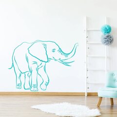 Виниловая голубая наклейка на стену Милый слон Сафари декор интерьера - 140 х 101 см цена и информация | Интерьерные наклейки | pigu.lt