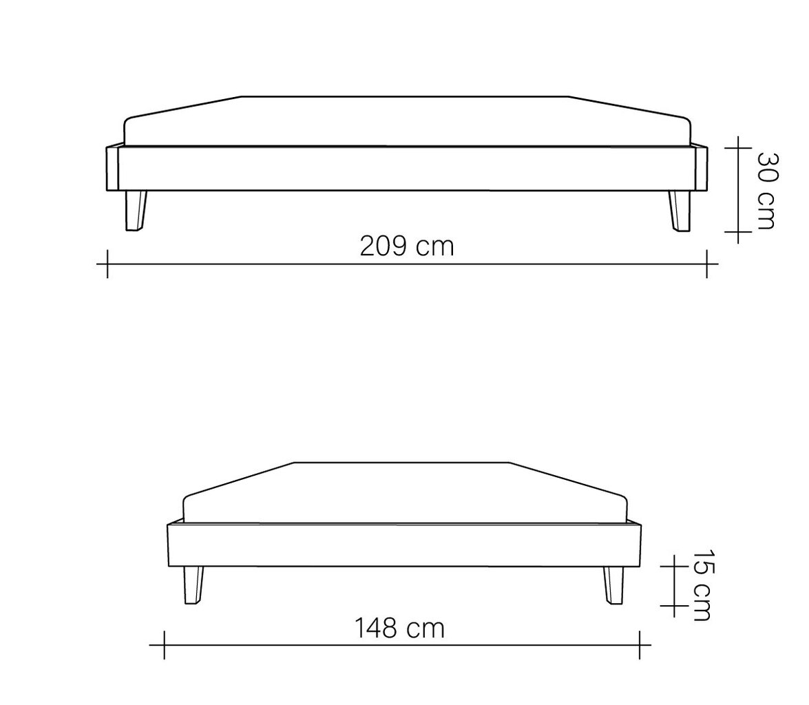 Lova Flat, 140x200 cm, pilka kaina ir informacija | Lovos | pigu.lt