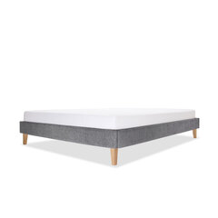 Кровать с обивкой Flat, 180x200, серый цена и информация | Кровати | pigu.lt
